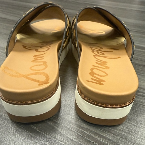 Sam Edelman Audrea Slide Sandals Women's Size 6 Lamb Fur Shoes Leopard Print - Picture 5 of 16